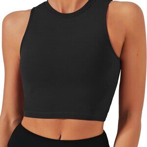 Black Medium Nudi Sports Bra & Yoga Tank Top Set with Removable Padded Bra, High